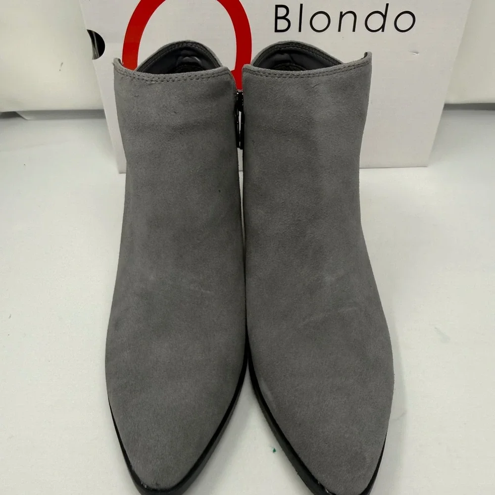Blondo Noel Grey Suede Waterproof Ankle Boots Womens 8.5 M NOEL01SD 615